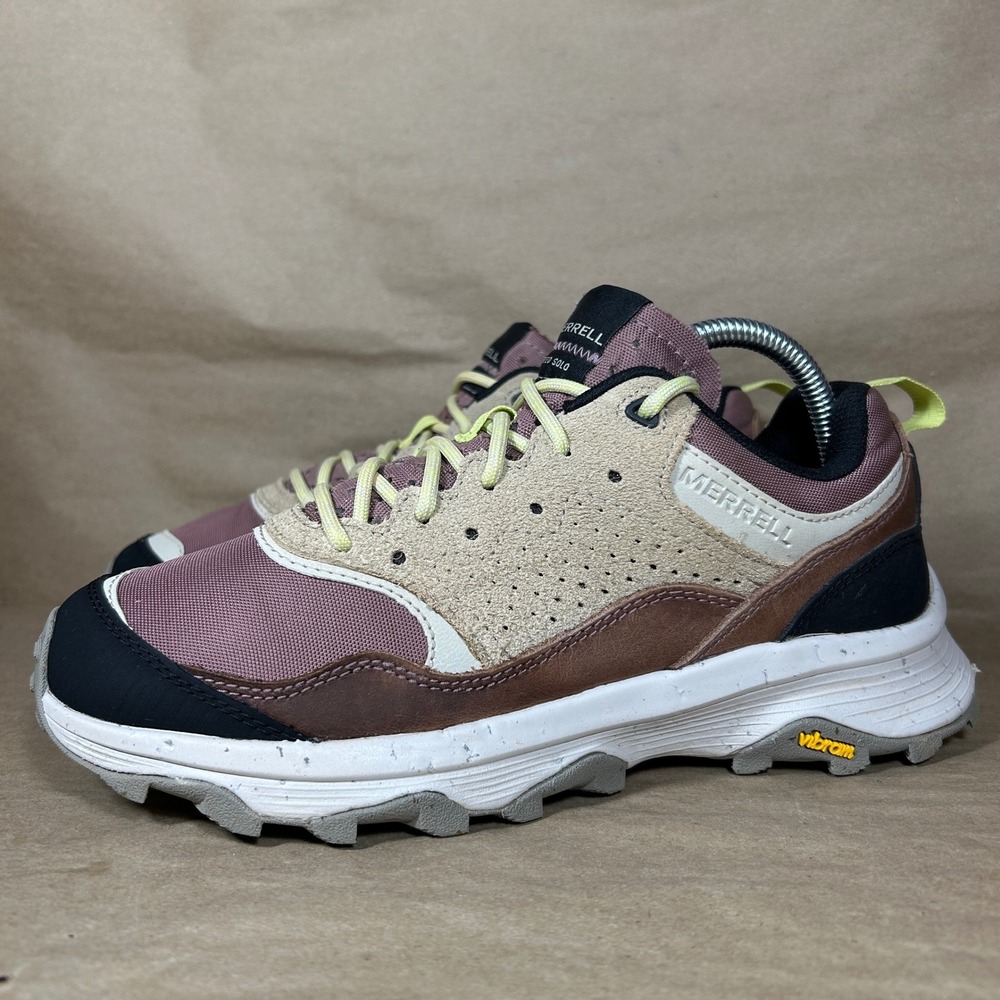Merrell Speed Solo Hiking Shoes Womens 9.5 Brown Multi Suede Vibram J037302